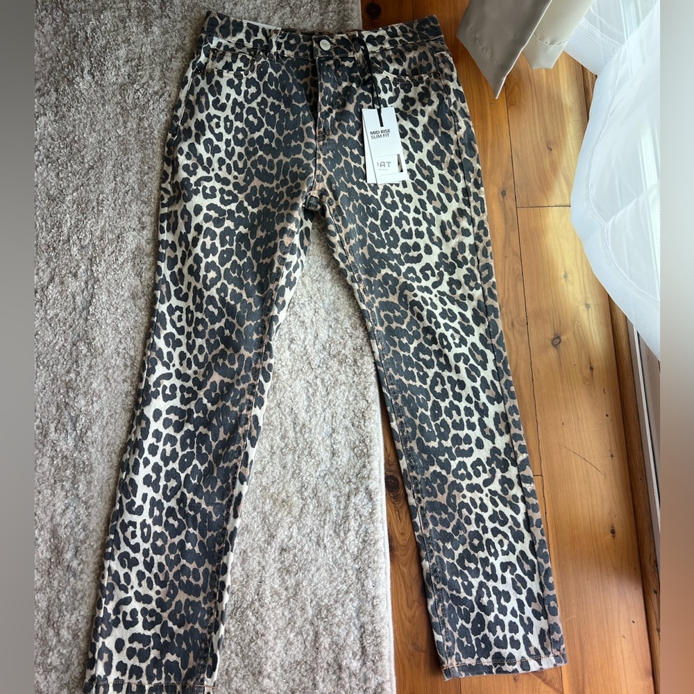 Straight leg cheetah pants